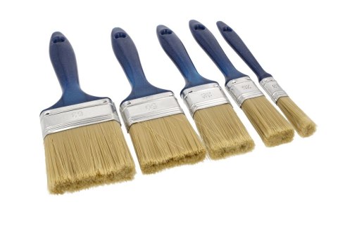 Pędzle malarskie płaskie Zestaw 5szt, Idealne do lakierów i farb akrylowych