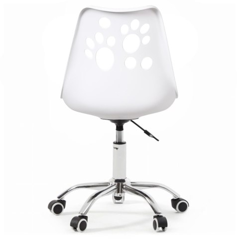 Ergonomiczny fotel obrotowy krzesło biurowe dla dzieci biało-różowe