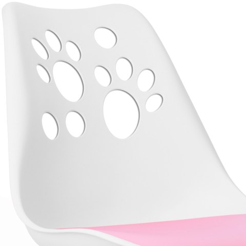 Ergonomiczny fotel obrotowy krzesło biurowe dla dzieci biało-różowe