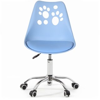 Ergonomiczny fotel obrotowy krzesło biurowe dla dzieci błękitne