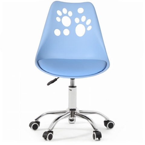 Ergonomiczny fotel obrotowy krzesło biurowe dla dzieci błękitne