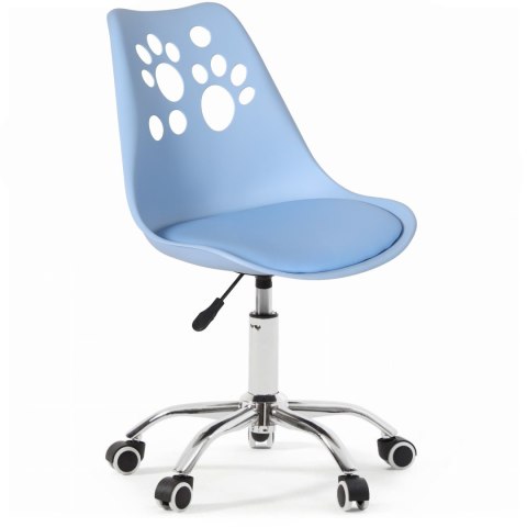 Ergonomiczny fotel obrotowy krzesło biurowe dla dzieci błękitne