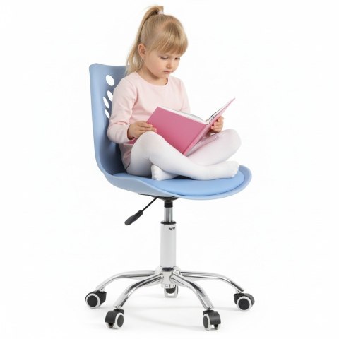 Ergonomiczny fotel obrotowy krzesło biurowe dla dzieci błękitne