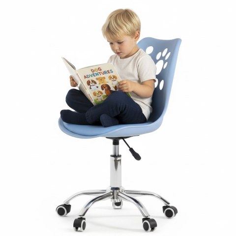 Ergonomiczny fotel obrotowy krzesło biurowe dla dzieci błękitne