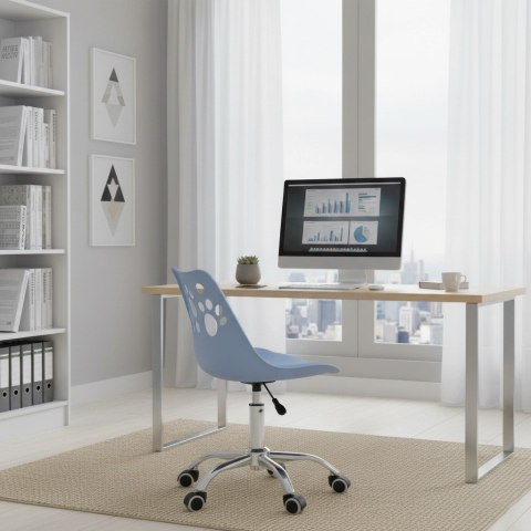 Ergonomiczny fotel obrotowy krzesło biurowe dla dzieci błękitne