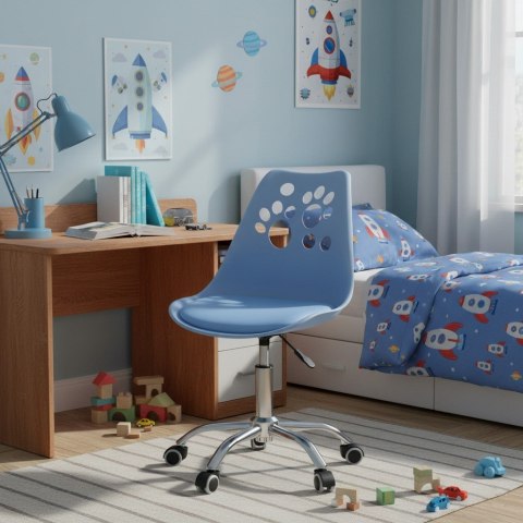 Ergonomiczny fotel obrotowy krzesło biurowe dla dzieci błękitne
