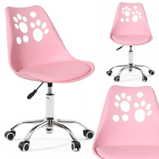 Ergonomiczny fotel obrotowy krzesło biurowe dla dzieci różowe