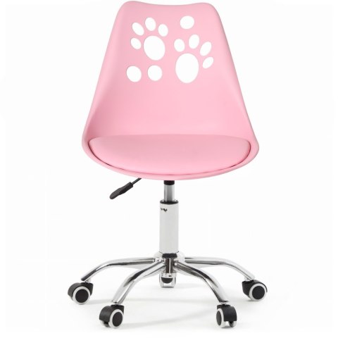 Ergonomiczny fotel obrotowy krzesło biurowe dla dzieci różowe