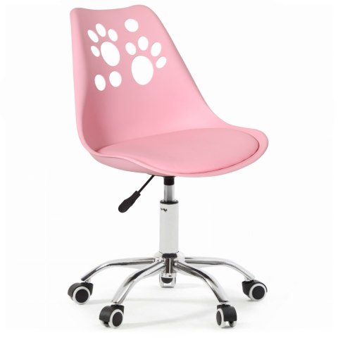 Ergonomiczny fotel obrotowy krzesło biurowe dla dzieci różowe
