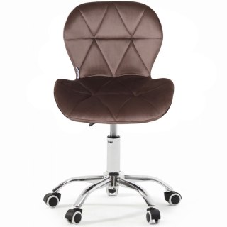 Fotel biurowy krzesło obrotowe welurowe dla dziecka brązowe