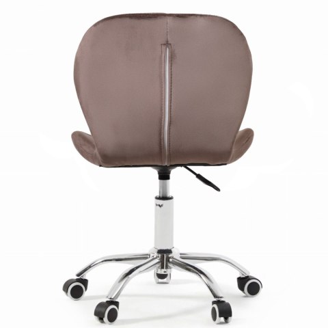 Fotel biurowy krzesło obrotowe welurowe dla dziecka brązowe