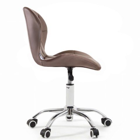 Fotel biurowy krzesło obrotowe welurowe dla dziecka brązowe