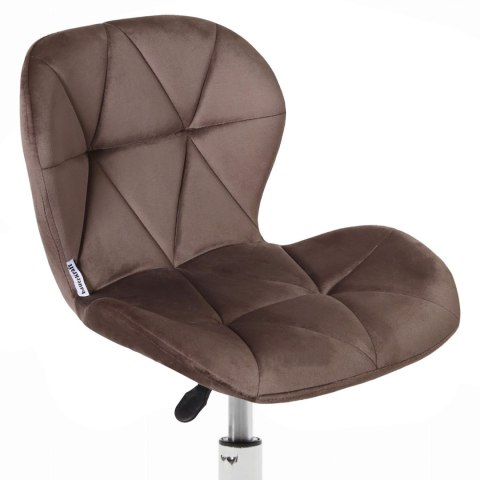 Fotel biurowy krzesło obrotowe welurowe dla dziecka brązowe