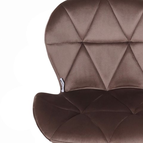 Fotel biurowy krzesło obrotowe welurowe dla dziecka brązowe