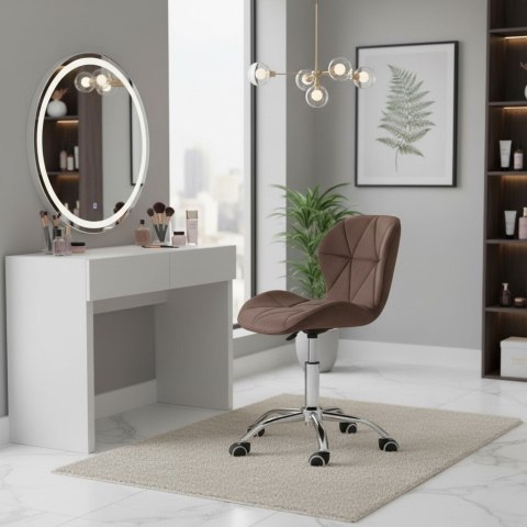 Fotel biurowy krzesło obrotowe welurowe dla dziecka brązowe