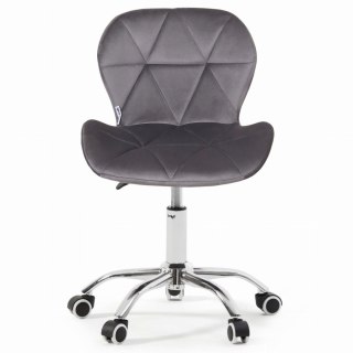 Fotel biurowy krzesło obrotowe welurowe dla dziecka grafitowe