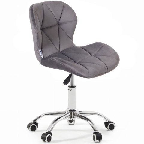 Fotel biurowy krzesło obrotowe welurowe dla dziecka grafitowe