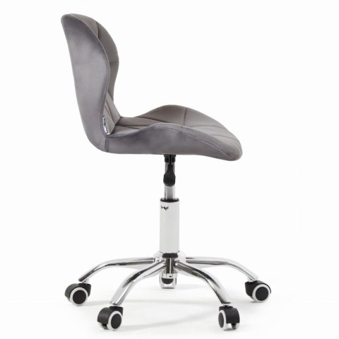 Fotel biurowy krzesło obrotowe welurowe dla dziecka grafitowe