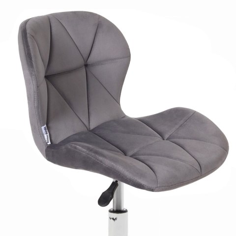 Fotel biurowy krzesło obrotowe welurowe dla dziecka grafitowe