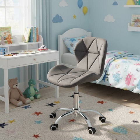 Fotel biurowy krzesło obrotowe welurowe dla dziecka grafitowe