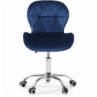 Fotel biurowy krzesło obrotowe welurowe dla dziecka granatowe