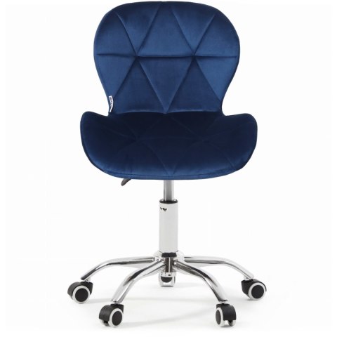 Fotel biurowy krzesło obrotowe welurowe dla dziecka granatowe