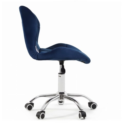 Fotel biurowy krzesło obrotowe welurowe dla dziecka granatowe
