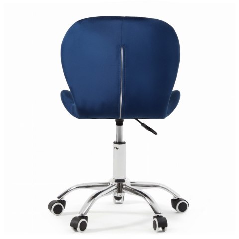 Fotel biurowy krzesło obrotowe welurowe dla dziecka granatowe