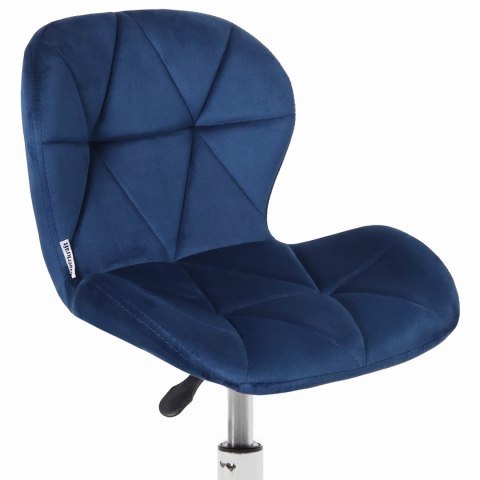 Fotel biurowy krzesło obrotowe welurowe dla dziecka granatowe
