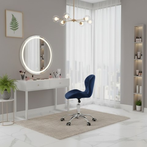 Fotel biurowy krzesło obrotowe welurowe dla dziecka granatowe