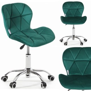 Fotel biurowy krzesło obrotowe welurowe dla dziecka zielone