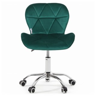 Fotel biurowy krzesło obrotowe welurowe dla dziecka zielone
