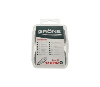 Zestaw bitów Grone PH-2 12 sztuk - do wkrętarek