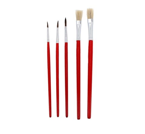 Zestaw malarski Pędzel malarski precyzyjny i płaski 5 sztuk