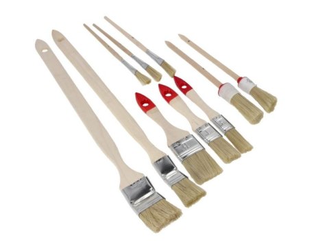 Zestaw malarski Pędzle malarskie 10 sztuk, farby wodorozcieńczalne i inne