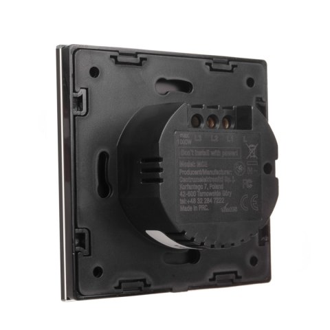 Dotykowy włącznik światła Maclean, pojedynczy, SMART, Tuya APP, szklany, biały z okrągłym podśw. przycisku, 86x86mm, MCE715W