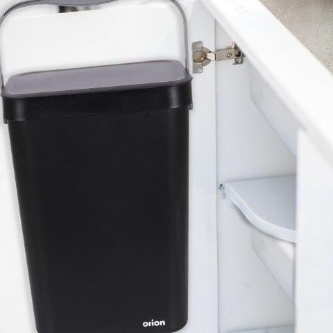 Kosz na Śmieci Odpady z Uchwytem Zawieszany Wytrzymały Czarny ORION 10 L