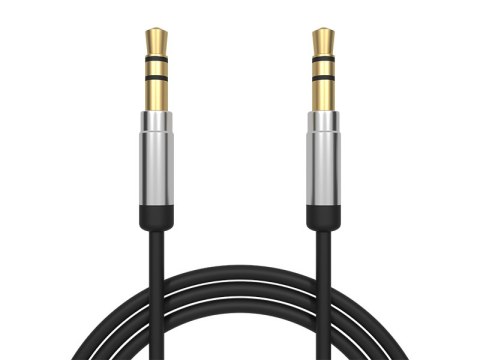 91-270# Przyłącze wtyk 3,5st-wtyk 3,5st 1m metal aux