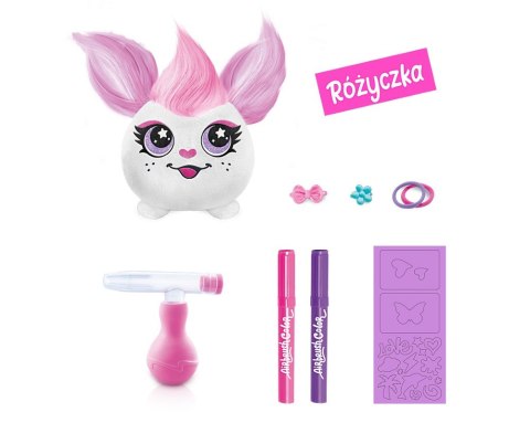 Maskotka projekt plusz fryzurki - zestaw z ręcznym aerografem różyczka