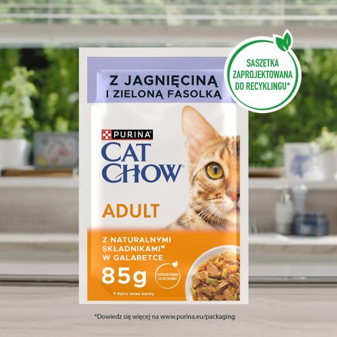 PURINA Cat Chow Jagnięcina, zielona fasolka - mokra karma dla kota - 10x85 g