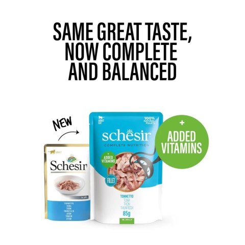 SCHESIR dla kotów Adult Tuńczyk z Bass 85g