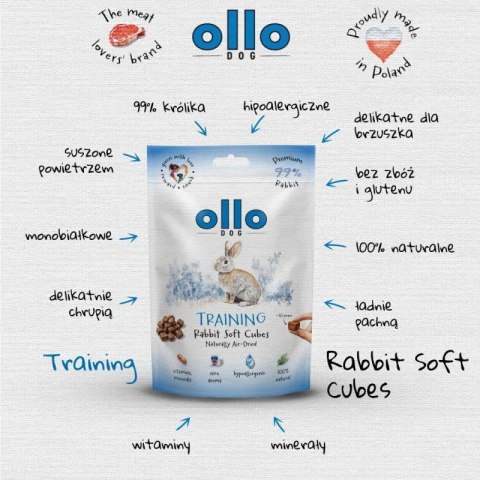 Ollo Air Dried Training Rabbit Cubes dla psa 80g