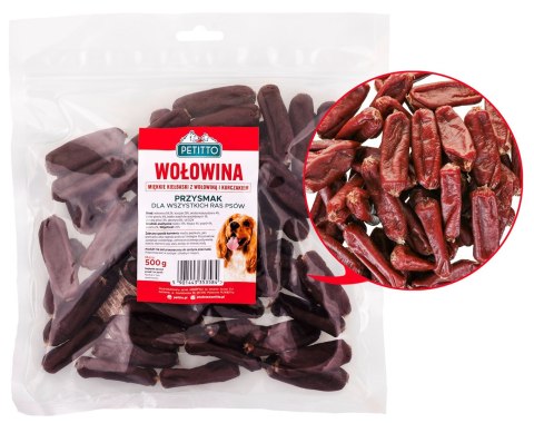 PETITTO Miękkie kiełbaski z wołowiną - przysmak dla psa - 500g