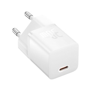 Ładowarka Baseus GaN5 mini 1C 30W EU+kabel USB-C (moon white)