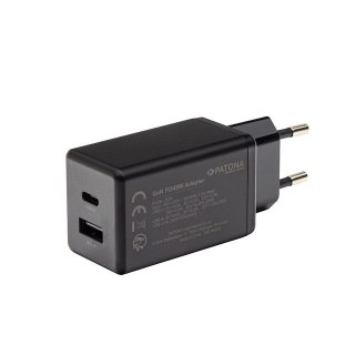 PATONA Premium Ładowarka GaN PD45W 1xUSB-C 1xUSB-A PD3.0 QC3.0 czarna
