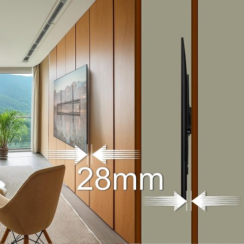 MACLEAN UCHWYT DO TV MAX VESA 600X400, 32-80", 45KG, REG. ODCHYLENIA +0°~-10° MC-413