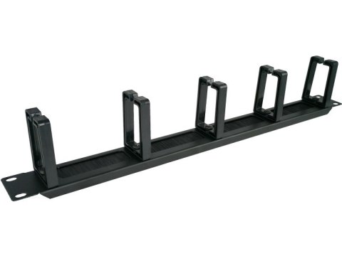 Alantec-Organizator kabli 1U 19" z przepustem szczotkowym, 5 plastikowych uchwytów