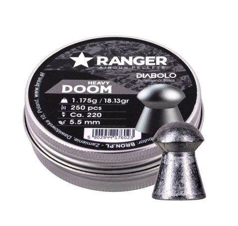 Śrut 5,5 mm RANGER Diabolo Doom Heavy płaski 250 szt. 1,175 g