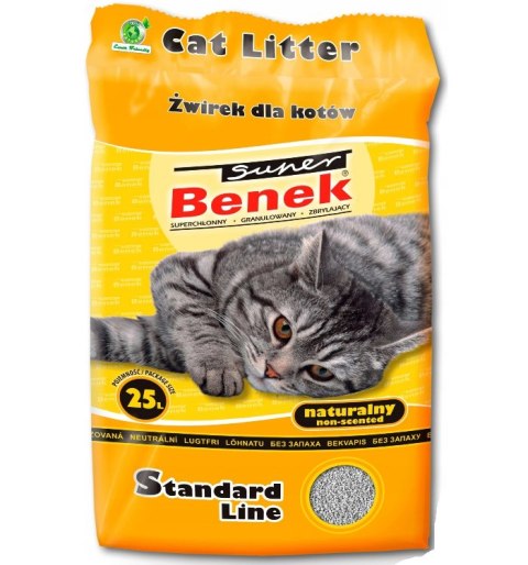 CERTECH Super Benek Standard Naturalny - żwirek dla kota zbrylający 25 l (20 kg)