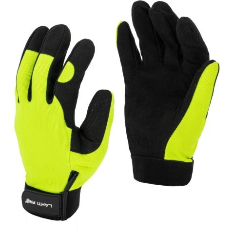 L280310K Rękawice warsztatowe czarno-żółte [L280310P] [K] 10, LahtiPro